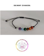 Picture of 7 Chakra Natural Gemstone Energy Bracelet with adjustable cord  16-22CM Mini Bracelet