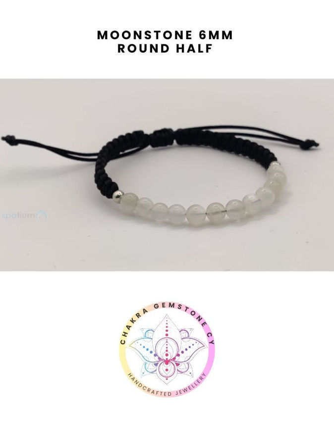 Εικόνα της Moonstone Energy Bracelet- STONE OF INTUITION. 16-22CM Half Bracelet