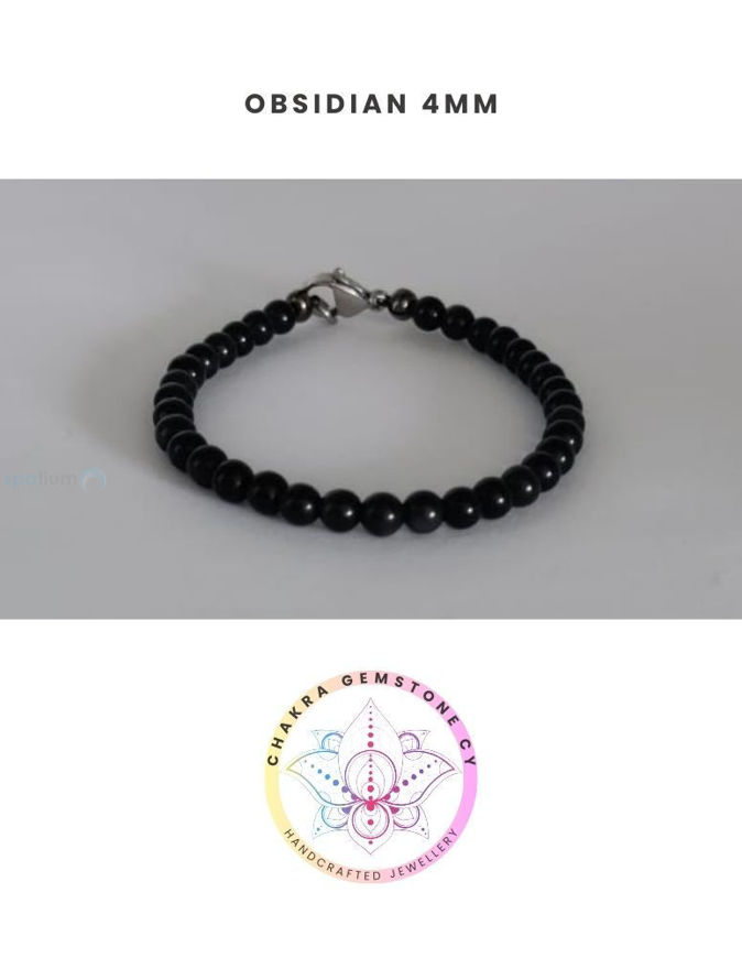 Εικόνα της Obsidian Energy Bracelet - STONE OF STRENGTH. 16CM
