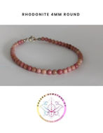 Εικόνα της Pink Rhodonite Energy Bracelet - STONE OF COMPASSION. 16CM
