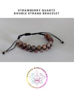 Picture of Strawberry Quartz Energy Bracelet - STONE OF MENTAL WELLBEING. 16-22CM ADJUSTABLE Double Bracelet