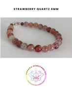 Picture of Strawberry Quartz Energy Bracelet - STONE OF MENTAL WELLBEING. 16CM