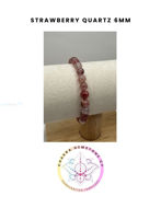 Picture of Strawberry Quartz Energy Bracelet - STONE OF MENTAL WELLBEING. 16CM