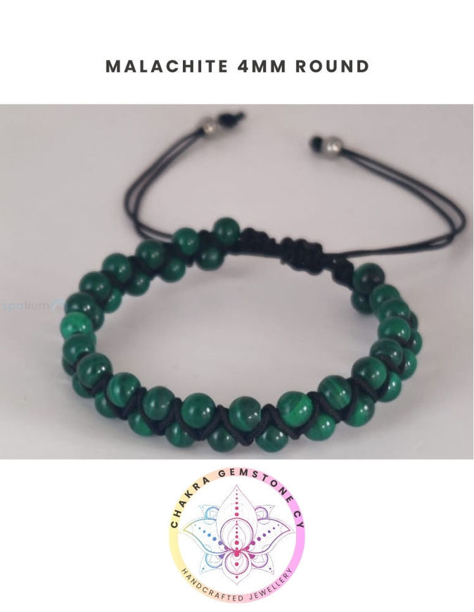 Εικόνα της Malachite Energy Bracelet - STONE OF TRANSFORMATION. 16-22CM ADJUSTABLE Double Bracelet