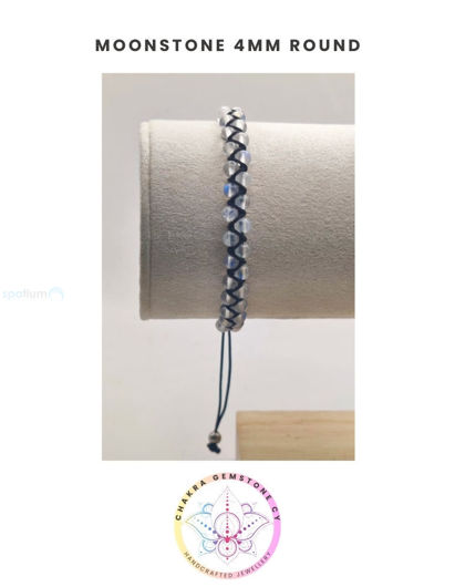 Εικόνα της Moonstone Energy Bracelet- STONE OF INTUITION. 16-22CM ADJUSTABLE Double Bracelet