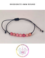 Picture of Pink Rhodonite Energy Bracelet - STONE OF COMPASSION.  16-22CM Mini Bracelet