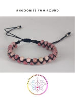 Picture of Pink Rhodonite Energy Bracelet - STONE OF COMPASSION. 16-22CM ADJUSTABLE Double Bracelet