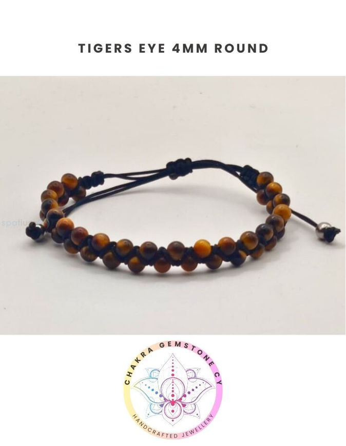 Εικόνα της Tigers eye Energy Bracelet - POWER STONE. 16-23CM 8MM ADJUSTABLE DOUBLE STRAND