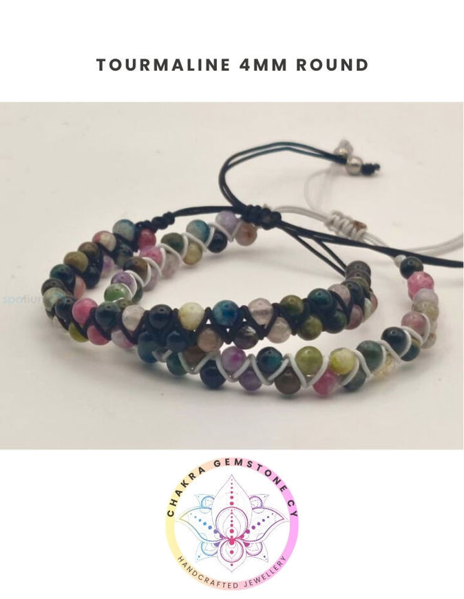 Picture of Tourmaline Energy Bracelet. STONE OF HEALING. 16-22CM ADJUSTABLE Double Bracelet