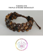 Picture of Tigers eye Energy Bracelet - POWER STONE. 16-23CM ADJUSTABLE TRIPLE STRAND