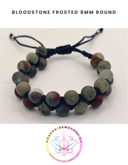 Εικόνα της Bloodstone Energy Bracelet- STONE OF COURAGE & PROTECTION. 16-22M ADJUSTABLE Double Bracelet