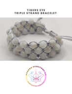 Εικόνα της Rose Quartz Energy Bracelet- STONE OF LOVE. 16-22CM 8MM ADJUSTABLE TRIPLE STRAND