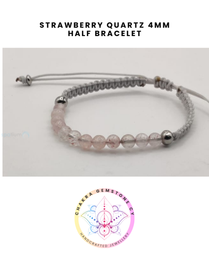 Picture of Strawberry Quartz Energy Bracelet - STONE OF MENTAL WELLBEING. 16-22CM Half Bracelet
