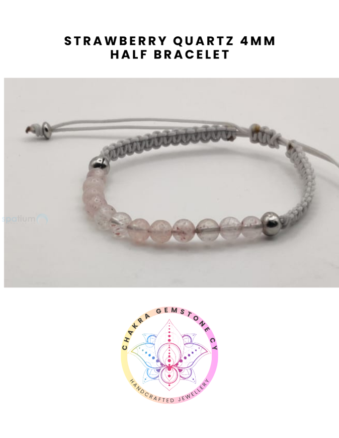Picture of Strawberry Quartz Energy Bracelet - STONE OF MENTAL WELLBEING. 16-22CM Half Bracelet
